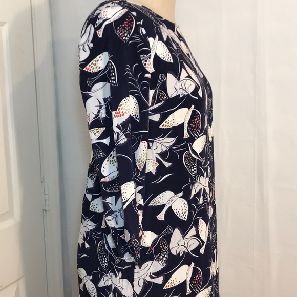 NWT XS Old Navy Blue & White Bird Blouse Dress - Picture 5 of 8
